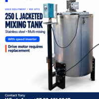 REF6172 - 250 L Jacketed Stainless Steel Multi-Mixing Tank